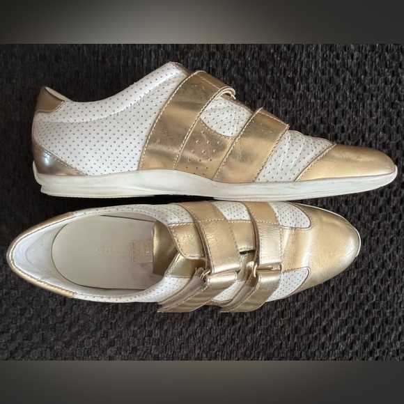 Women's Gucci Velcro Leather Sneakers Authentic GG - Picture 3 of 16